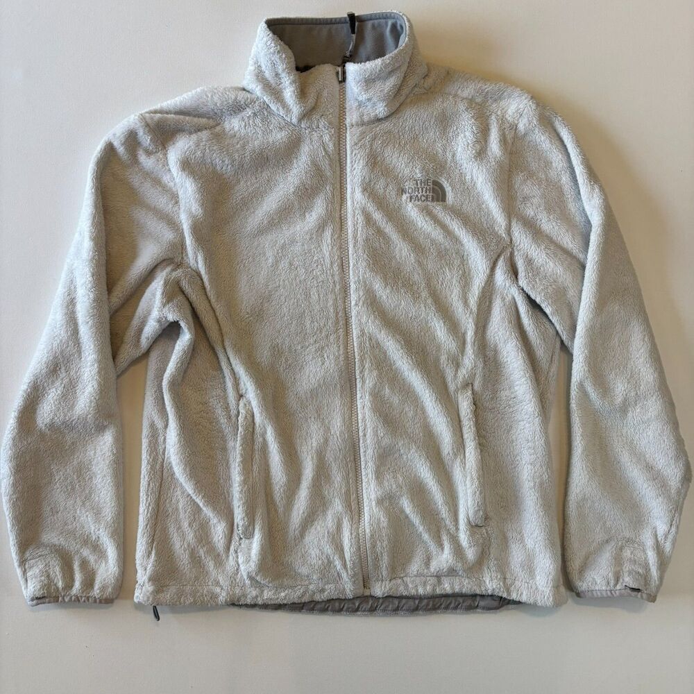 The North Face Fleece Jacket Womens Large White Full Zip Athletic Outdoor Osito